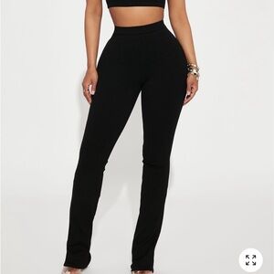 Fashion Nova Black Ribbed Skinny Pants